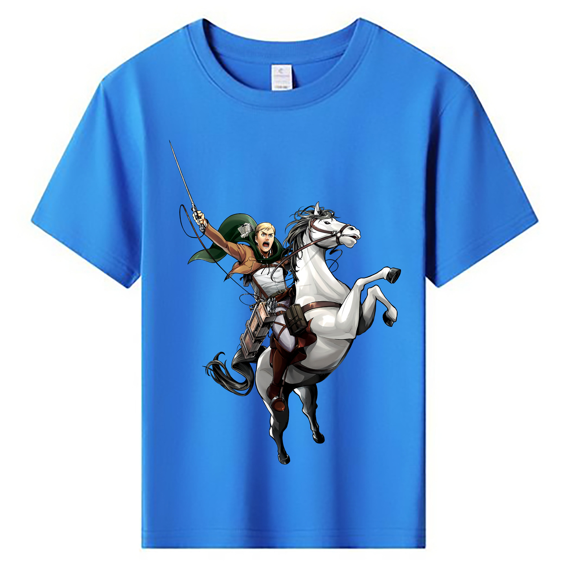 （画像用） 進撃の巨人 エルヴィン・スミス Attack on Titan Erwin Smith 綿100％キッズTシャツ（フロントプリント）
